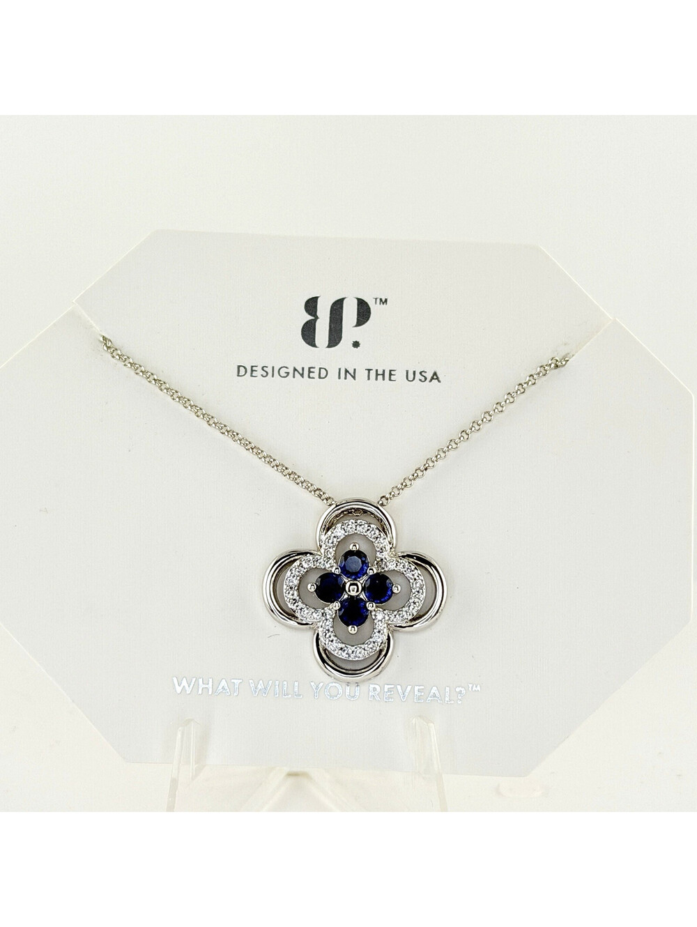 Bomb Party September Necklace "Radiant Soul Vibes" CLOVER on Rhodium